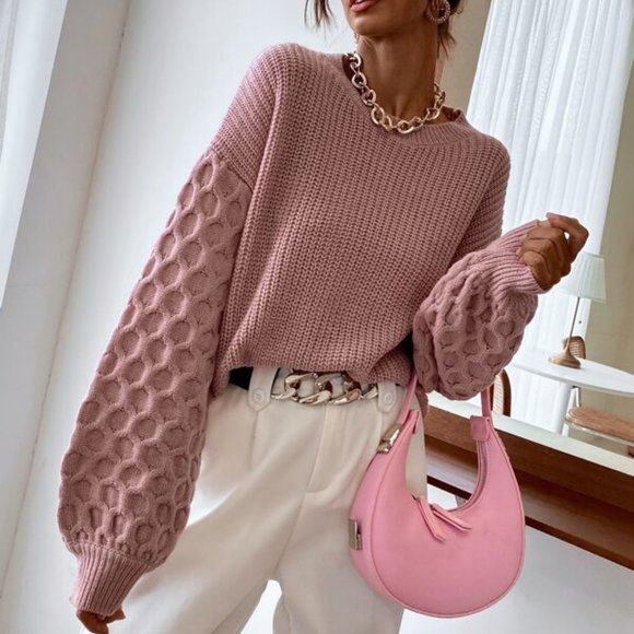 CASUAL DOLLZ statement sleeves Sweater Top - Picture 2 of 8